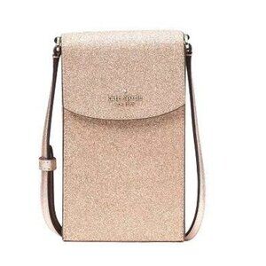 Kate Spade Tinsel North South Flap Phone Crossbody in Rose Gold - NWT